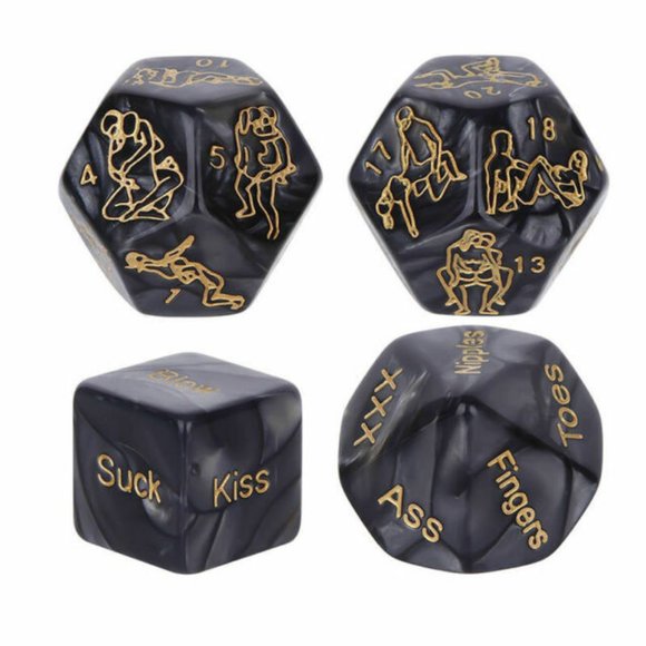Accessories - 4 Funny Love Dice Sex Position Game Dices -Black